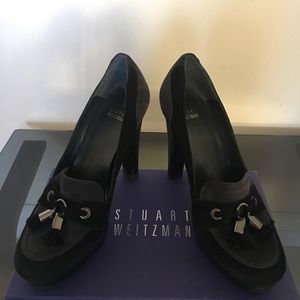 black suede Stuart weitzman platform “Tassup”